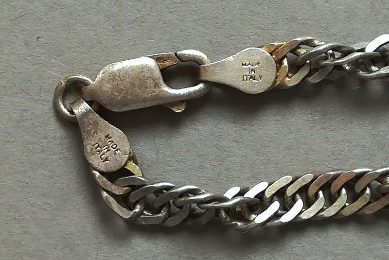 STERLING SILVER TWISTED CHAIN BRACELET 180MM 5 GRAMS
