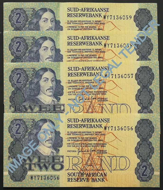 GERHARD DE KOCK 2 RAND 3RD ISSUE REP.4 NOTES SEQUENCE *PAPER CLIP MARKS*