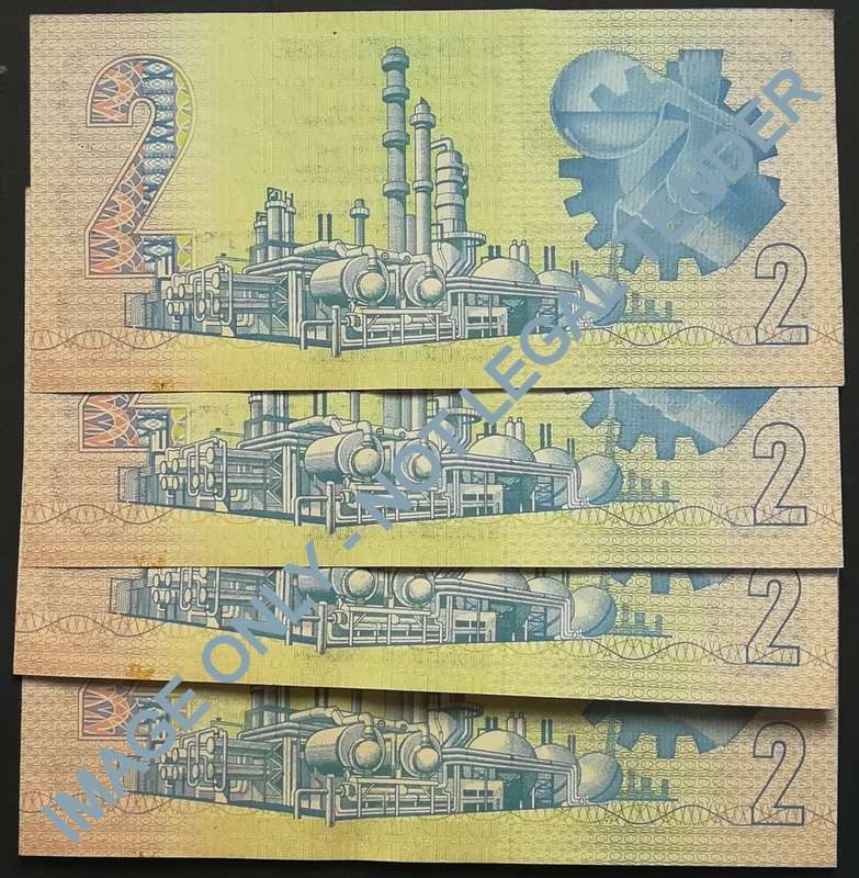 GERHARD DE KOCK 2 RAND 3RD ISSUE REP.4 NOTES SEQUENCE *PAPER CLIP MARKS*