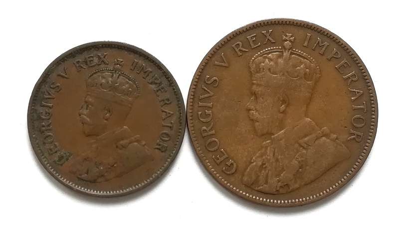 UNION 1936 1/2 + 1 PENNY (2 COINS)