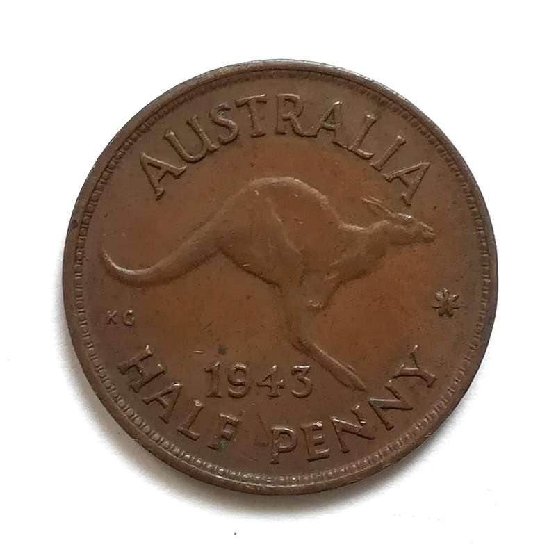 AUSTRALIA 1943 1/2 PENNY