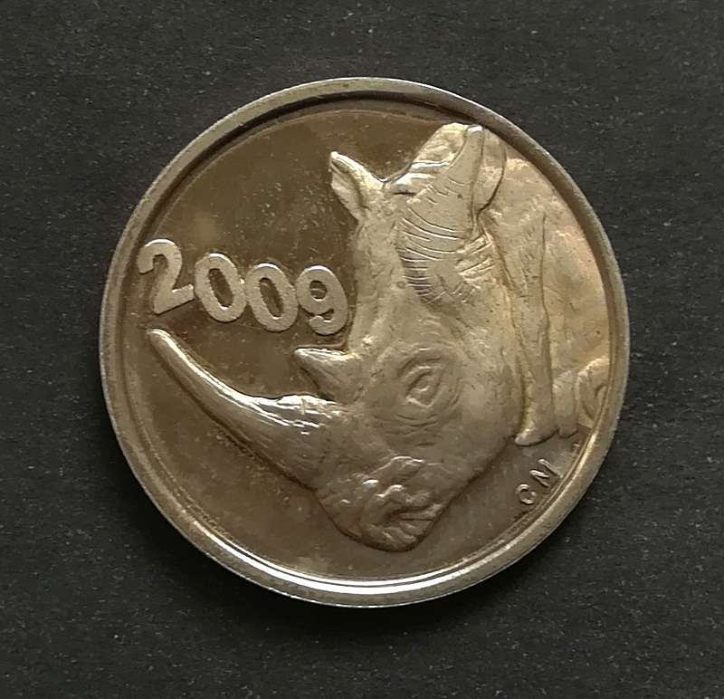 COIN WORLD + S A M 2009 *RHINO* TOKEN 24MM