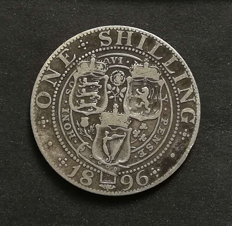 GREAT BRITAIN 1896 SILVER SHILLING
