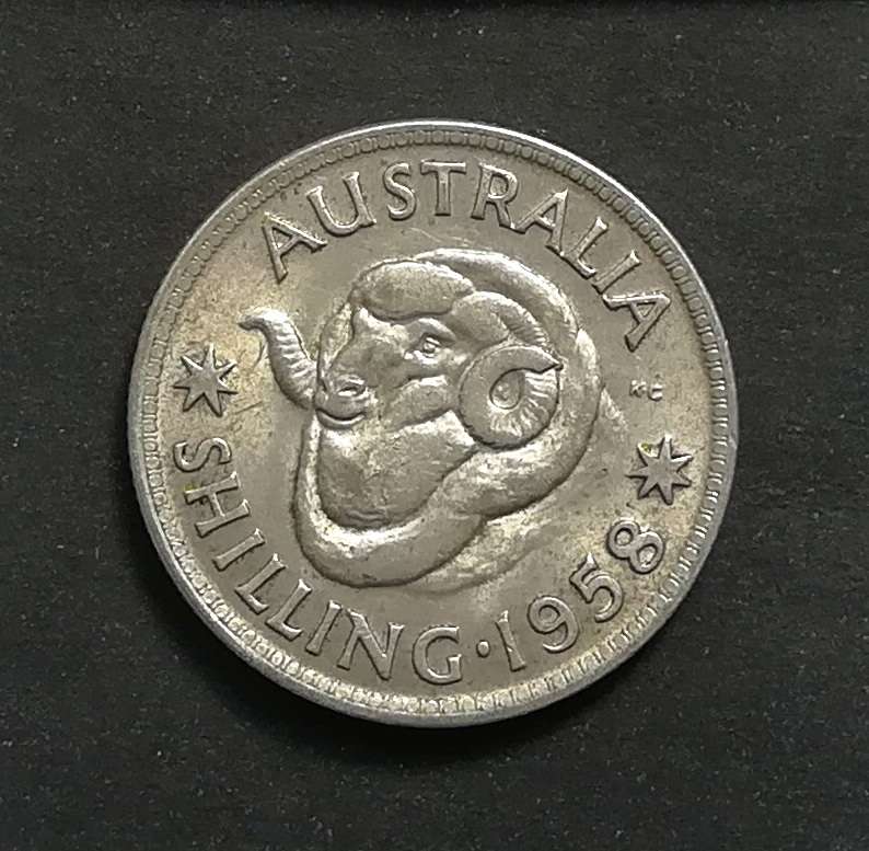 AUSTRALIA 1958 SILVER SHILLING