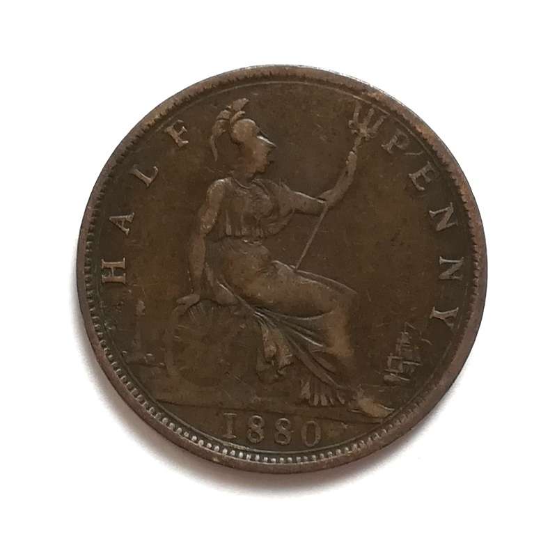 GREAT BRITAIN 1880 HALF PENNY