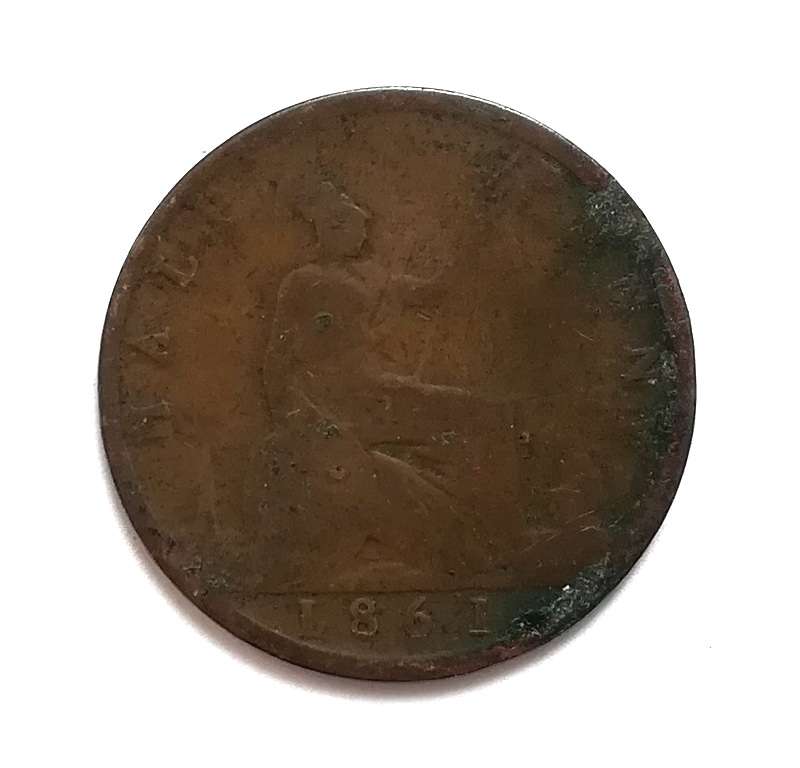 GREAT BRITAIN 1861 1/2 PENNY