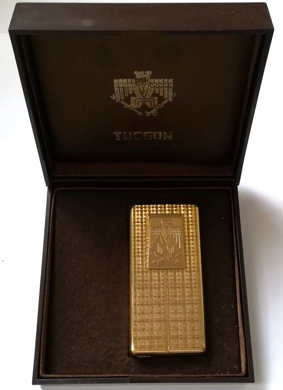 23K GOLD PLATED TUCSON LIGHTER SOLINGEN GERMANY IN BOX **EXCELLENT**