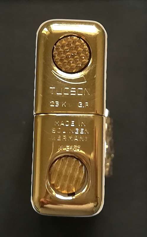 23K GOLD PLATED TUCSON LIGHTER SOLINGEN GERMANY IN BOX **EXCELLENT**