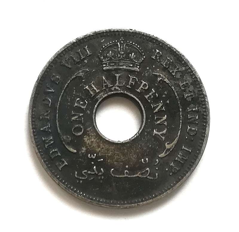 BRITISH WEST AFRICA 1936 ONE HALF PENNY