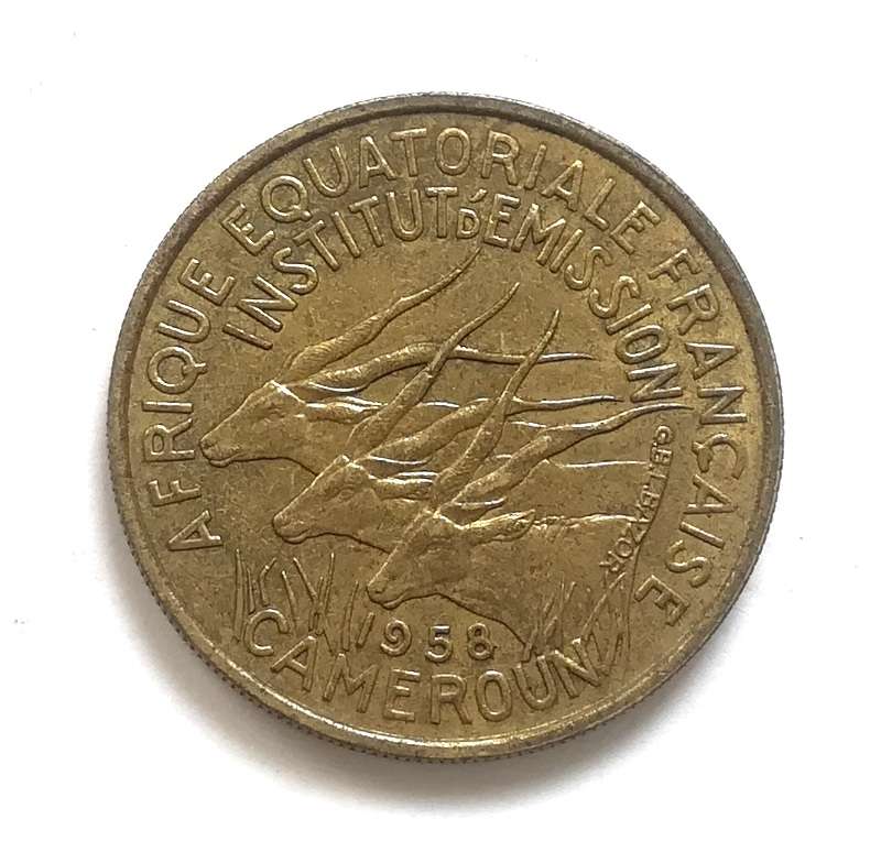 CAMEROON 1958 25 FRANC COIN
