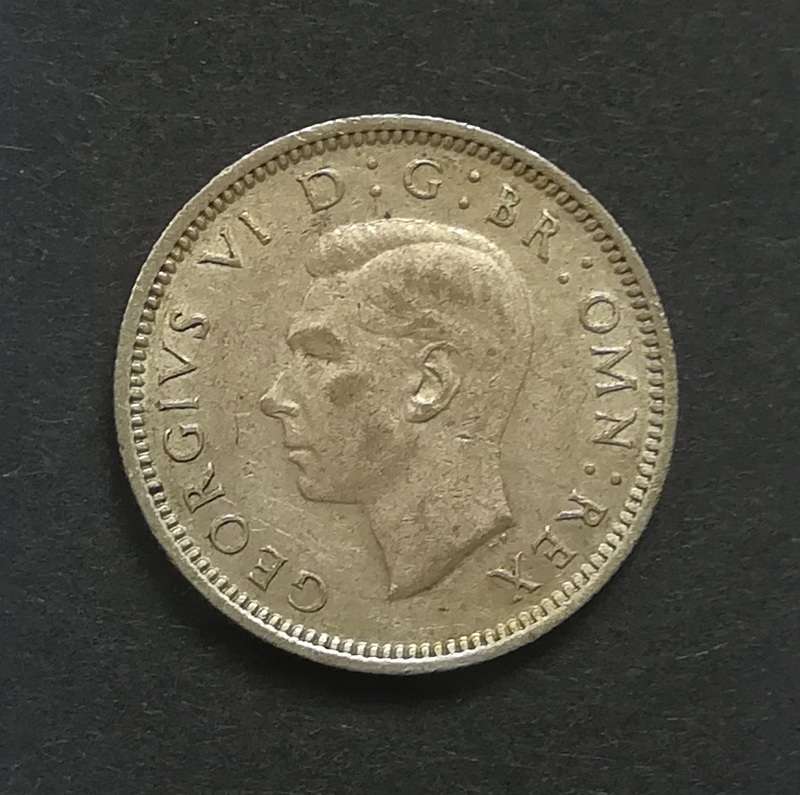 GREAT BRITAIN 1944 SILVER 6 PENCE