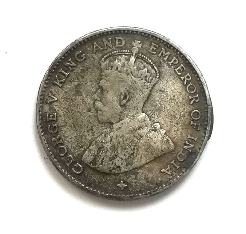 STRAITS SETTLEMENTS 1919 SILVER SILVER 10 CENTS COIN