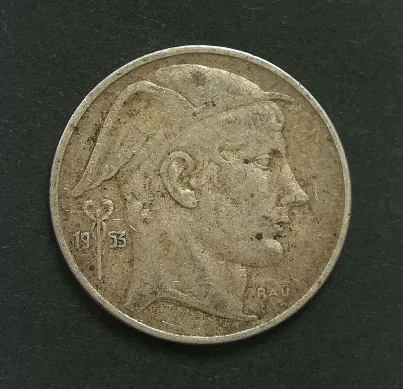 BELGIUM SILVER 1953 20 FRANCS