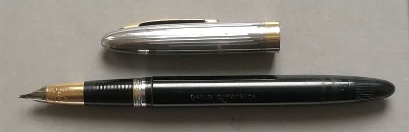 VINTAGE SHEAFFER SNORKEL WHITE DOT FOUNTAIN PEN *14K GOLD NIB* **INSCRIBED AUSTRALIA**