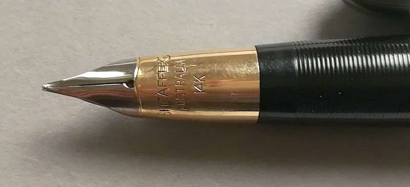 VINTAGE SHEAFFER SNORKEL WHITE DOT FOUNTAIN PEN *14K GOLD NIB* **INSCRIBED AUSTRALIA**