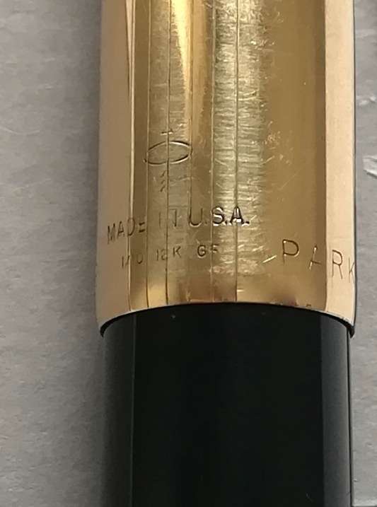 PARKER 65 FOUNTAIN PEN *GOLD PLATED CAP* **14K SOLID GOLD NIB** INSCRIBED