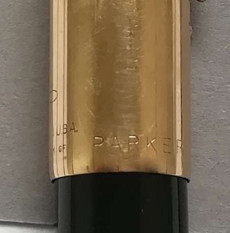 PARKER 65 FOUNTAIN PEN *GOLD PLATED CAP* **14K SOLID GOLD NIB** INSCRIBED
