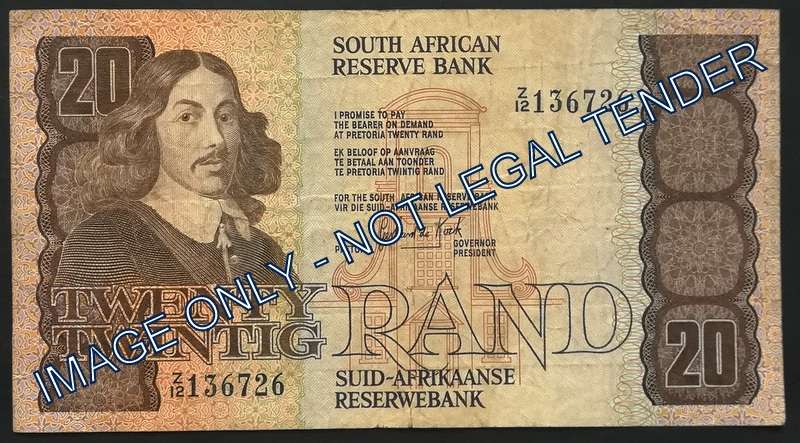 GERHARD DE KOCK 20 RAND NOTE 3RD ISSUE **REPLACEMENT NOTE**
