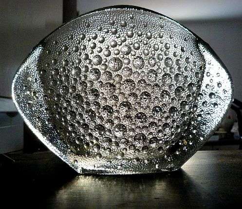 "ASTEROID" BUBBLE GLASS VASE, 1970 BY JAN SYLVESTER.