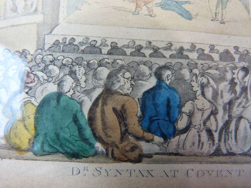 HISTORIC PRINT. SAME AS IN LONDON MUSEUM. "DR SYNTAX COVENT GARDEN THEATER"