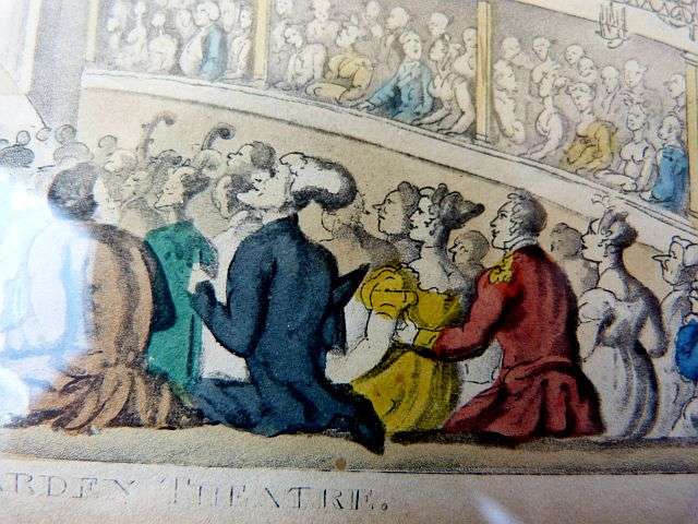 HISTORIC PRINT. SAME AS IN LONDON MUSEUM. "DR SYNTAX COVENT GARDEN THEATER"