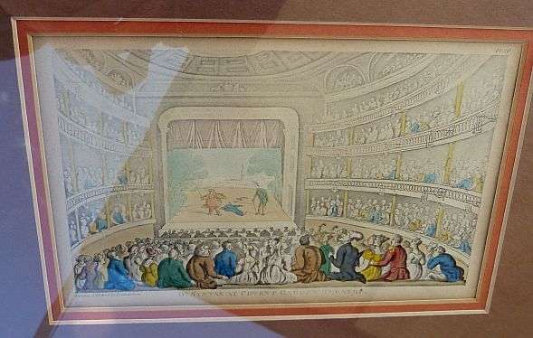 HISTORIC PRINT. SAME AS IN LONDON MUSEUM. "DR SYNTAX COVENT GARDEN THEATER"