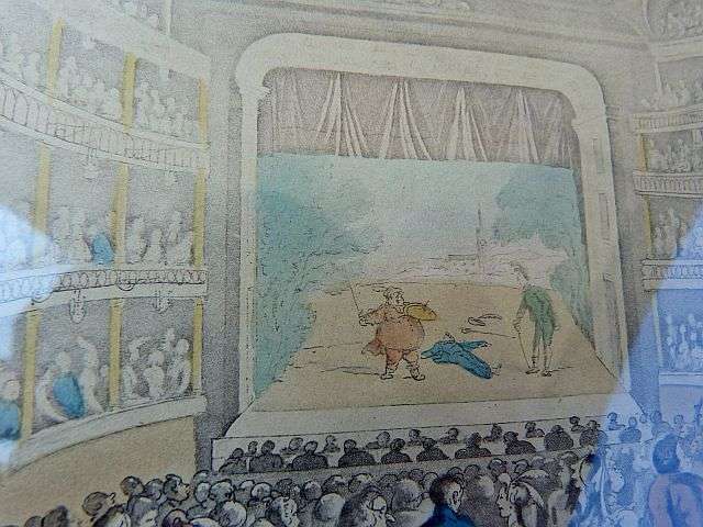 HISTORIC PRINT. SAME AS IN LONDON MUSEUM. "DR SYNTAX COVENT GARDEN THEATER"