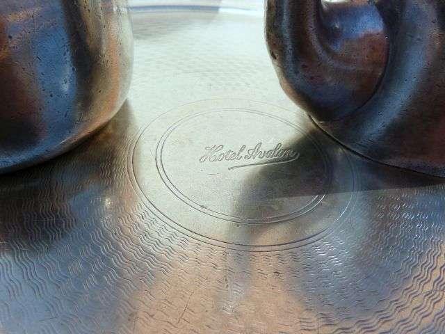 HISTORICAL : FROM FORMER FAMOUS AVALON HOTEL.DURBAN. COFFEE AND TEA POT ON TRAY. T.P. SHEFFIELD