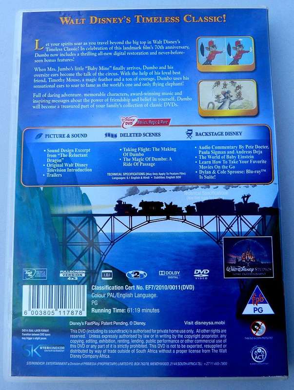 DISNEY DUMBO. DVD .70th ANNIVERSARY. SPECIAL EDITION. Highly collectable