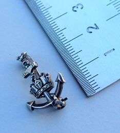 ANCHOR BROOCH OR BADGE.STERLING SILVER. HIGHLY DETAILED