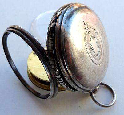 ANTIQUE POCKET WATCH, 1915. STERLING SILVER. "PATENT CHRONOGRAPH" REGISTERED.