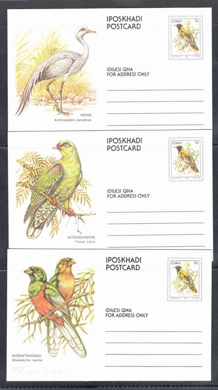 CISKEI (10 x Bird Postcards)