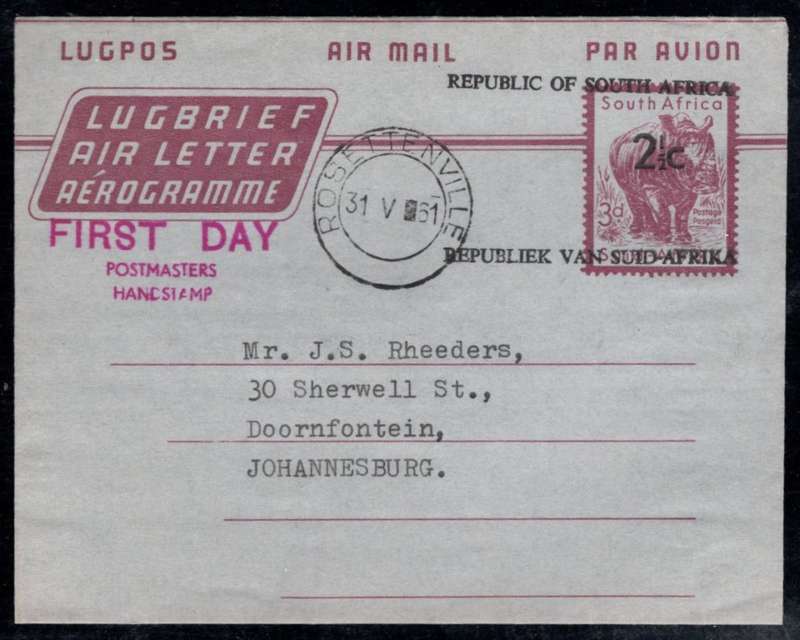 SOUTH AFRICA (1961 Air Letter)