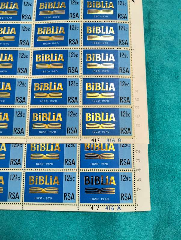 SOUTH AFRICA (1970 BIBLIA) FULL SHEET