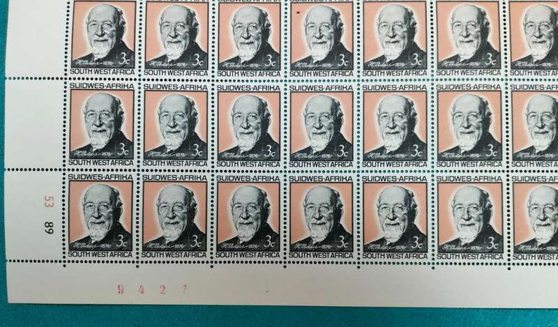 SOUTH WEST AFRICA (1966 DR VEDDER) FULL SHEET