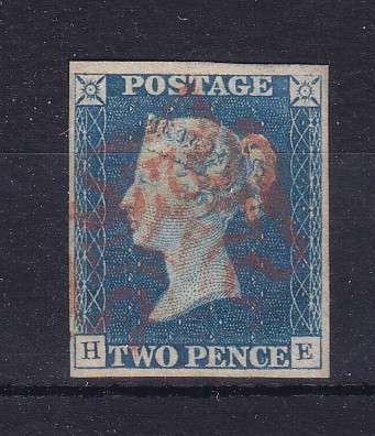 GB QV 1840 Two Penny Blue SG 5 Fine Used Exceptional CV R22500
