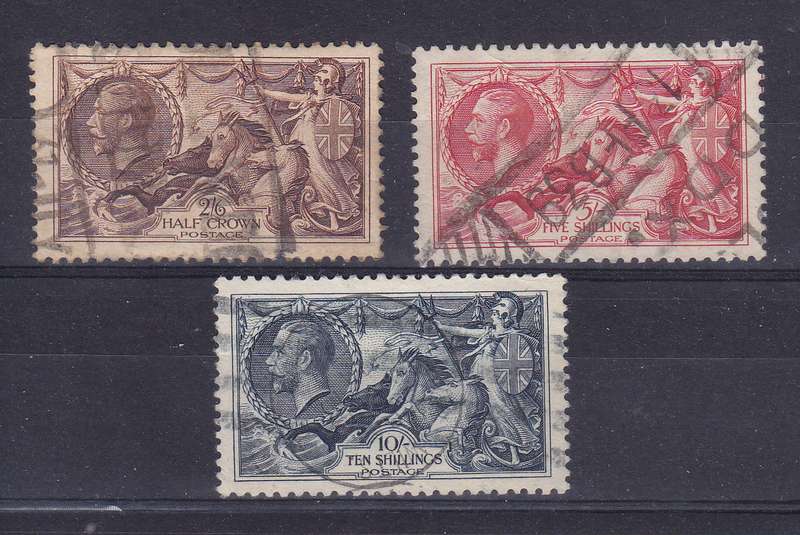 GREAT BRITAIN KG V SEAHORSES SG 450-452 USED    CV R4600