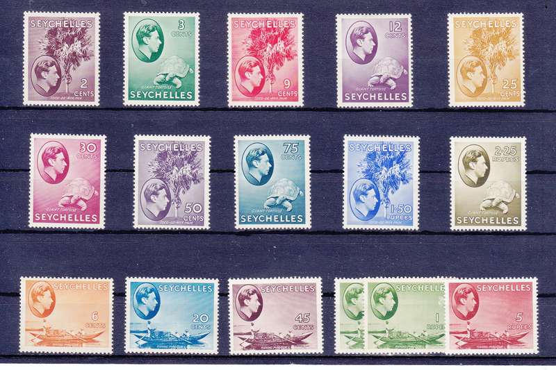 SEYCHELLES KG V1 1938 DEFINITIVES  MM ALMOST ALL THE SCARCE VALUES  CV R12500
