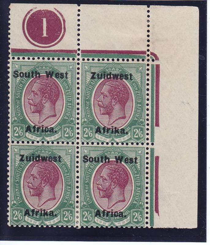 SWA 1924-25 TYPE 1Va CORNER PLATE MM-SACC 39   SCARCER THAN TYPE 1V     CV  R50000