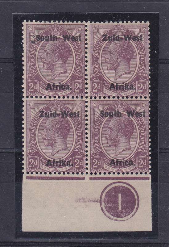 SWA 1923 KG V TYPE 1 2d CORNER PLATE NO.1  UM    VERY SCARCE    CV R4000