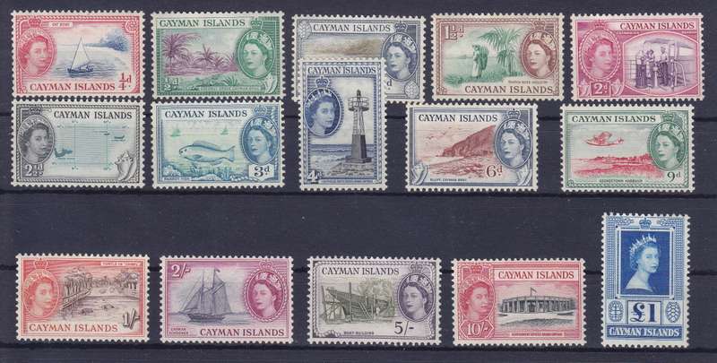 CAYMAN ISLANDS 1953 DEFINITIVES SG 148-161a UM    CV 2800
