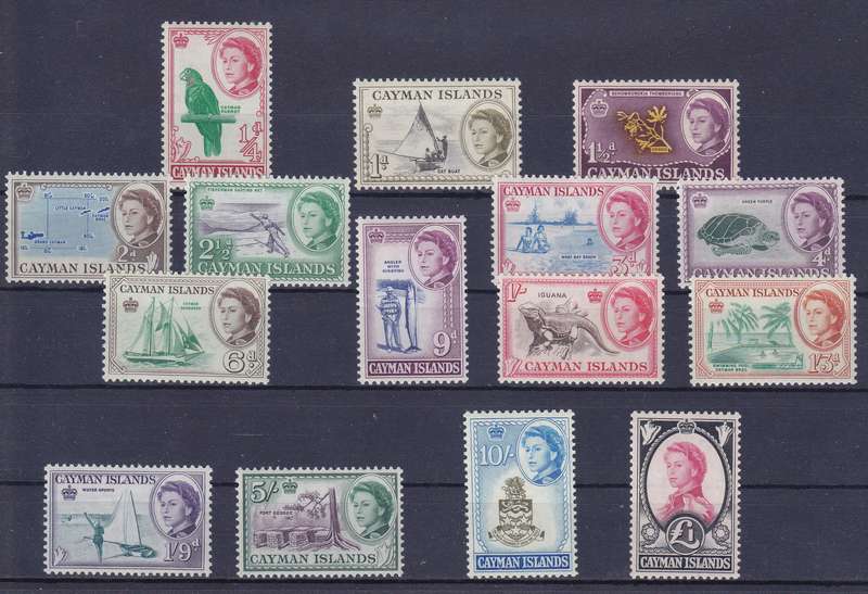 CAYMAN ISLANDS 1962 DEFINITIVES SG 165-171 UM    CV 2200