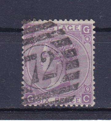 GB QUEEN VICTORIA 1867 SIX PENCE SG 109 PLATE 9 FINE USED SCARCE  CV R2150