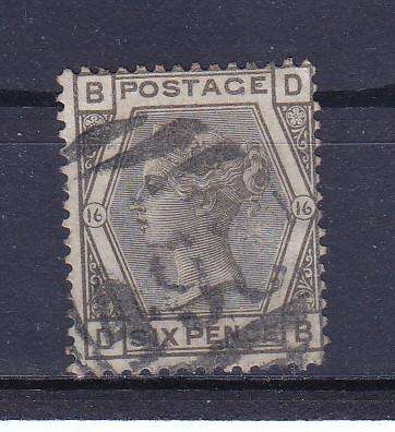 GB QUEEN VICTORIA 1873 SIX PENCE SG 147 PLATE 6 FINE USED SCARCE  CV R2150