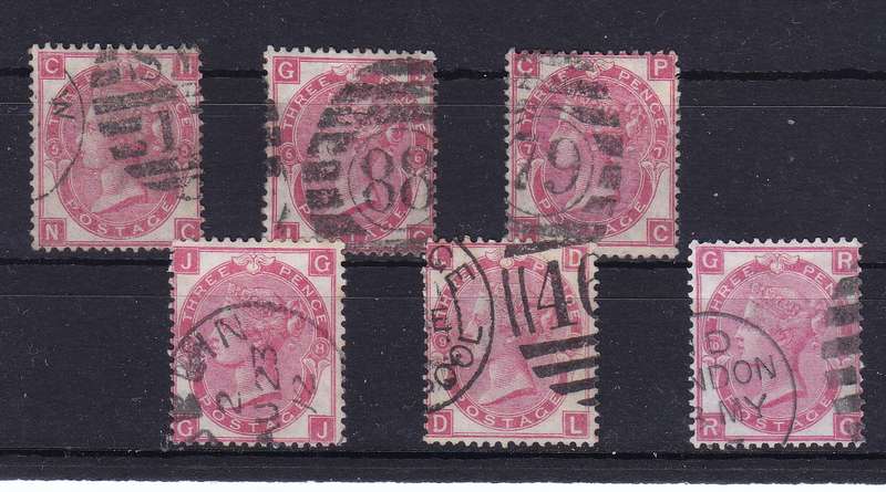 GREAT BRITAIN QUEEN VICTORIA 1867  SG 103  USED  PLATES 6-10  VERY SCARCE    CV R12000