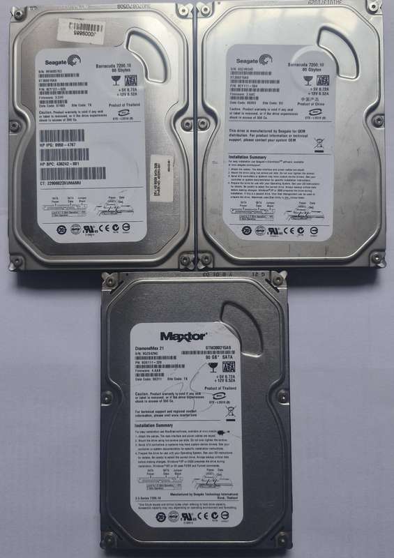 3 x 80GB Seagate/Maxtor 3.5" Sata Hard Drive - pic for Details