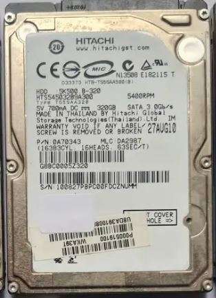 HITACHI / WD  320GB 2.5` Internal Hard Disk Drive (HDD)