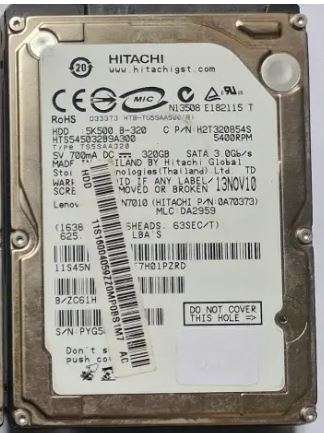HITACHI / WD  320GB 2.5` Internal Hard Disk Drive (HDD)