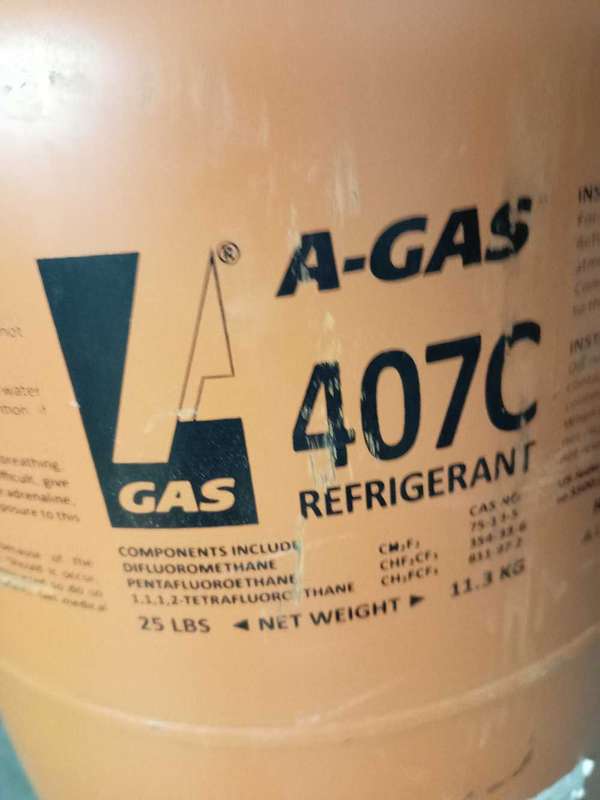REFRIGERANT : A407C A-GAS 11.3 KG