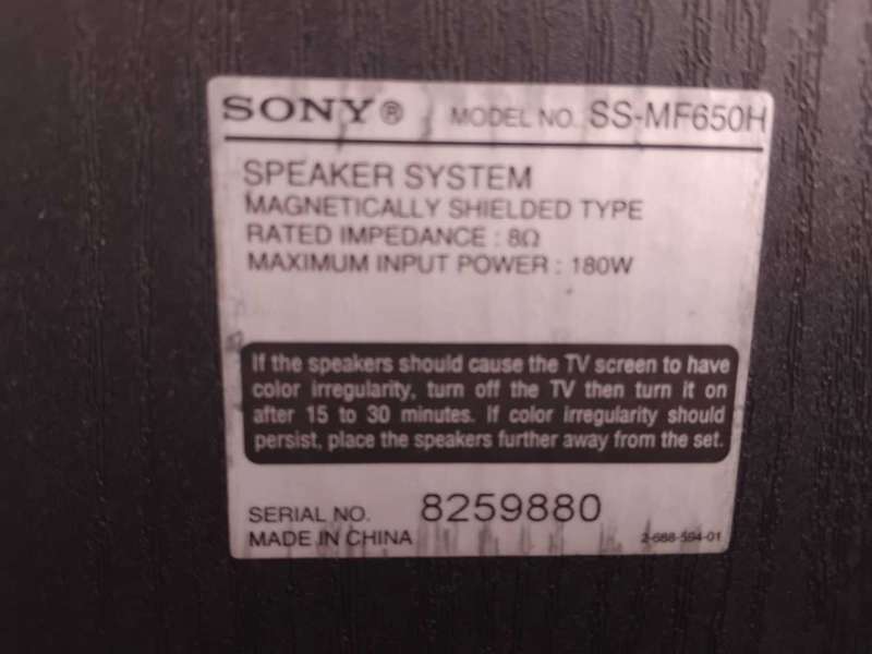 SONY SPEAKER SYSTEM :  AS PER PHOTOS